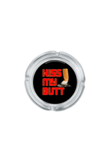 4" Diameter Kiss My Butt Glass Ashtray