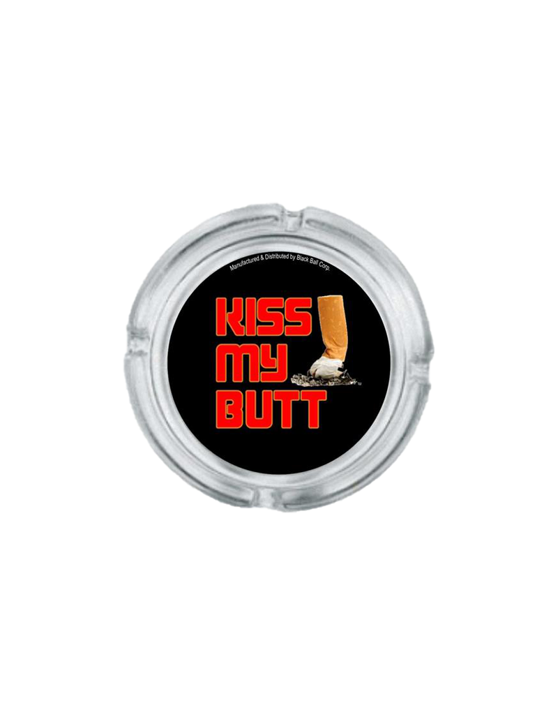 4" Diameter Kiss My Butt Glass Ashtray