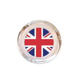 4" Diameter Union Jack British Flag  Glass Ashtray