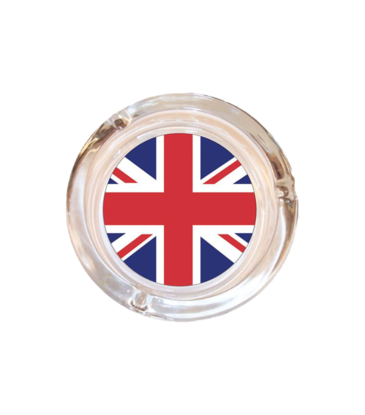 4" Diameter Union Jack British Flag  Glass Ashtray