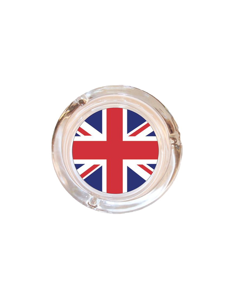 4" Diameter Union Jack British Flag  Glass Ashtray