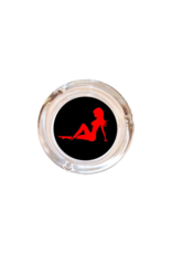 4" Diameter Trucker Babe Mud Flap Girl Glass Ashtray