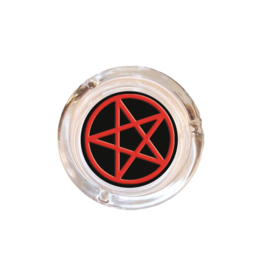 4" Diameter Pentagram Glass Ashtray