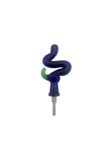 3.5"  Kitchen Blue Squiggle Nectar Collector With Titanium Tip