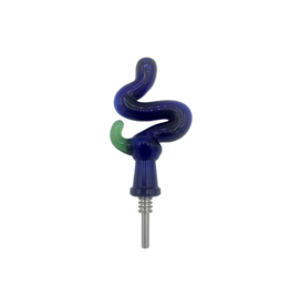 3.5"  Kitchen Blue Squiggle Nectar Collector With Titanium Tip