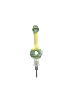 4.5" Kitchen Wrap and Rake Donut Nectar Collector Titanium Tip Light Green