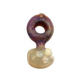 4.5" Deviant Gold and Silver Fumed Donut Hand Pipe