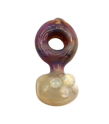 4.5" Deviant Gold and Silver Fumed Donut Hand Pipe