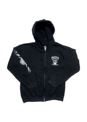 Mushroom Hand Of Peace Zip-Up Hoodie Black