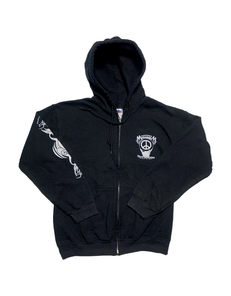 Mushroom Hand Of Peace Zip-Up Hoodie Black