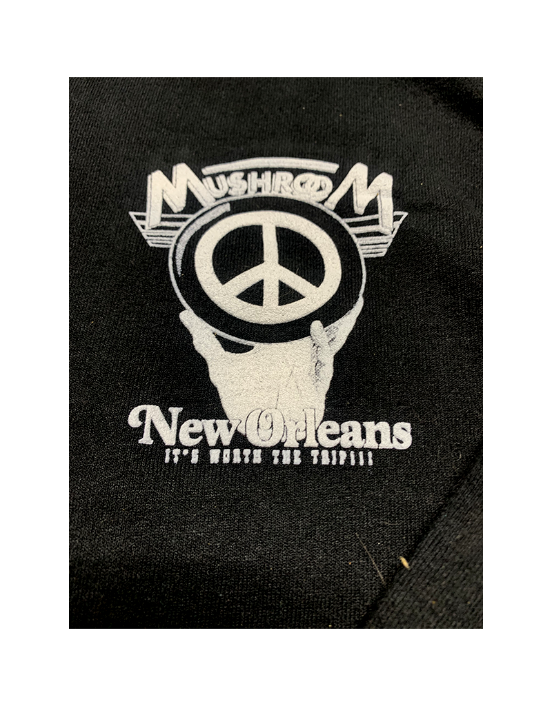 Mushroom Hand Of Peace Pullover Hoodie Black