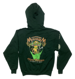Mushroom Hand Of Peace Pullover Hoodie Forest Green
