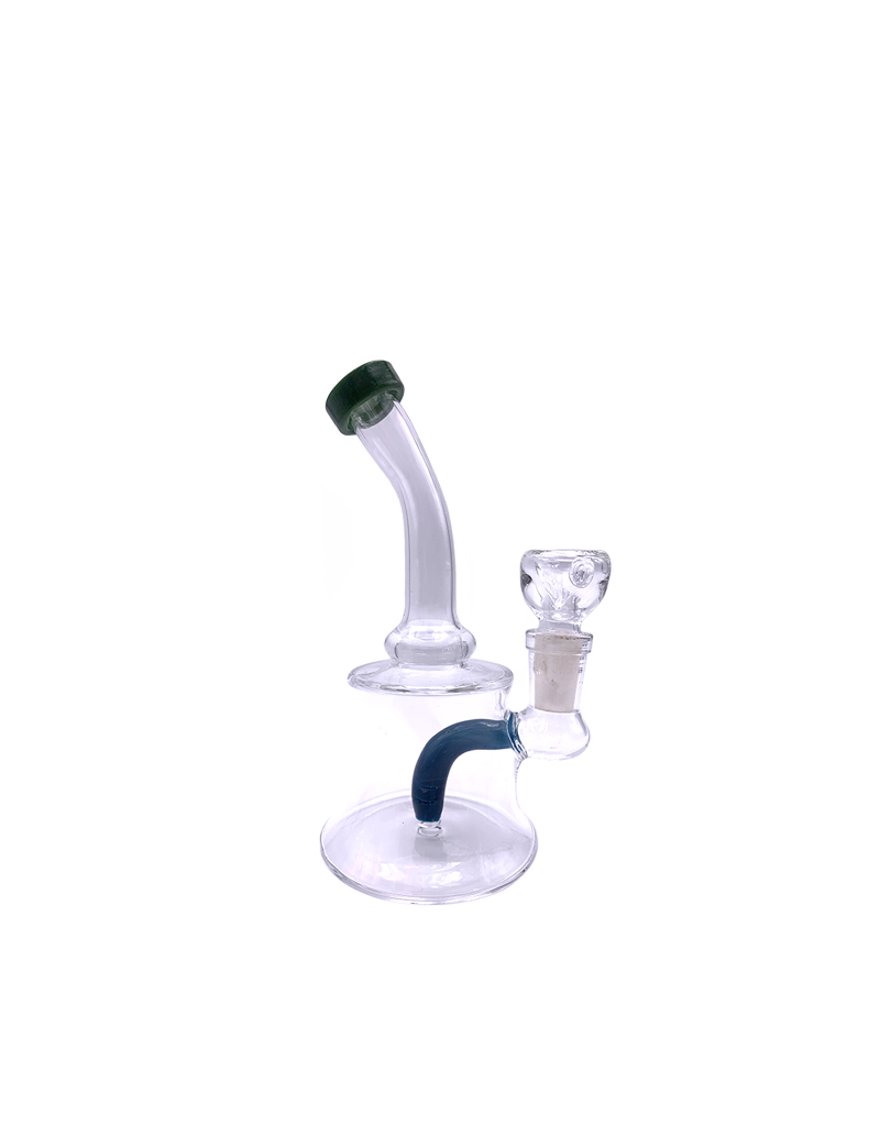 6" Bent Neck Water Pipe With Color Accent