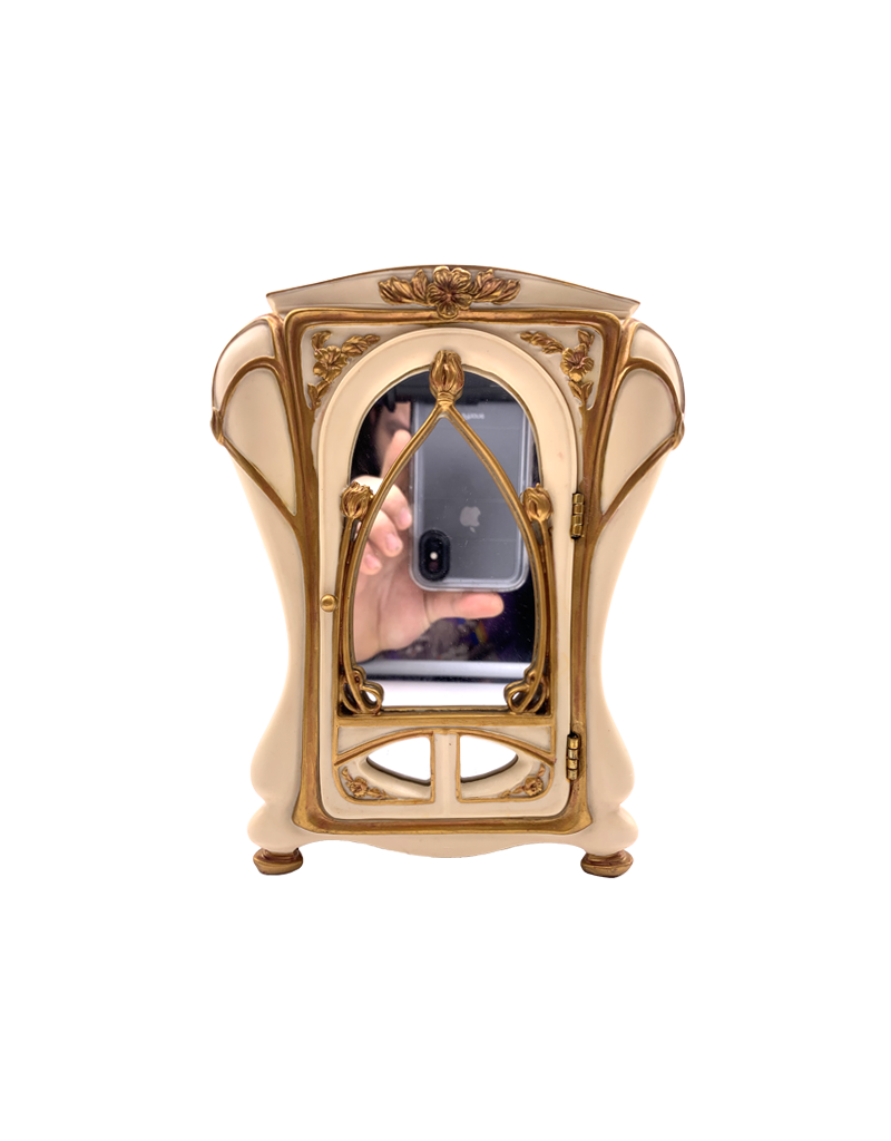 Art Nouveau - Ornate Cabinet Style Jewelry Box 8"H