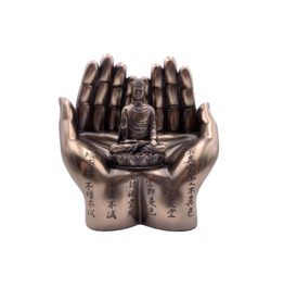 Sakyamuni Meditating  In Hands Statue 6"H
