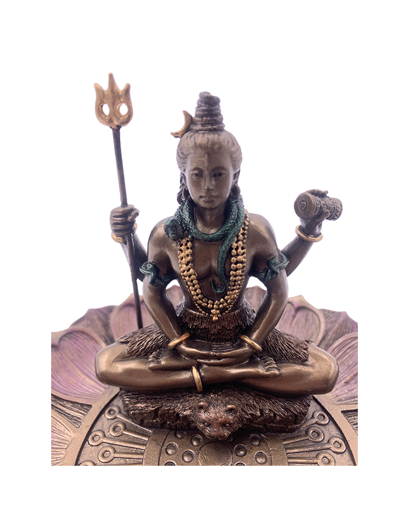 Shiva Round Lotus Incense Holder