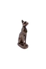 Egyptian Bastet Sitting With Earrings Statue 5.5"H