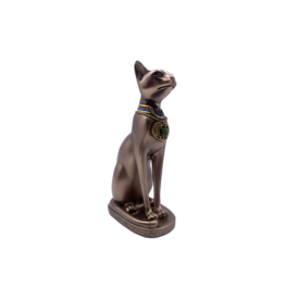 Egyptian Bastet Sitting With Earrings Statue 5.5"H