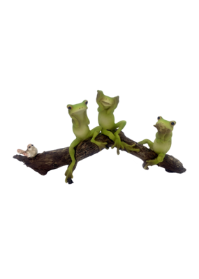 Hear No Evil, See No Evil, Speak No Evil Frogs on a Log