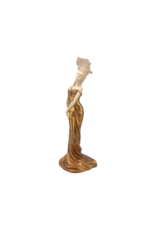 Art Nouveau - Lady with Hands on Leg Candleholder 11.5"H