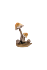 Mini Hedgehogs with Mushrooms Figurine 2.25"H