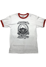 Mushroom Vintage Ringer T-Shirt White and Red
