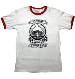 Mushroom Vintage Ringer T-Shirt White and Red