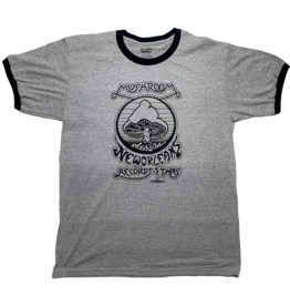 Mushroom Vintage Ringer T-Shirt Grey and Navy