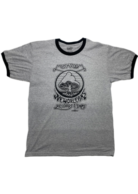 Mushroom Vintage Ringer T-Shirt Grey and Navy