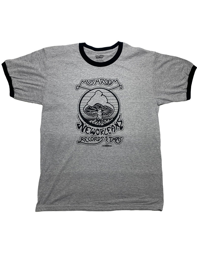 Mushroom Vintage Ringer T-Shirt Grey and Navy