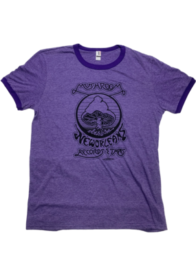 Mushroom Vintage Ringer T-Shirt Purple