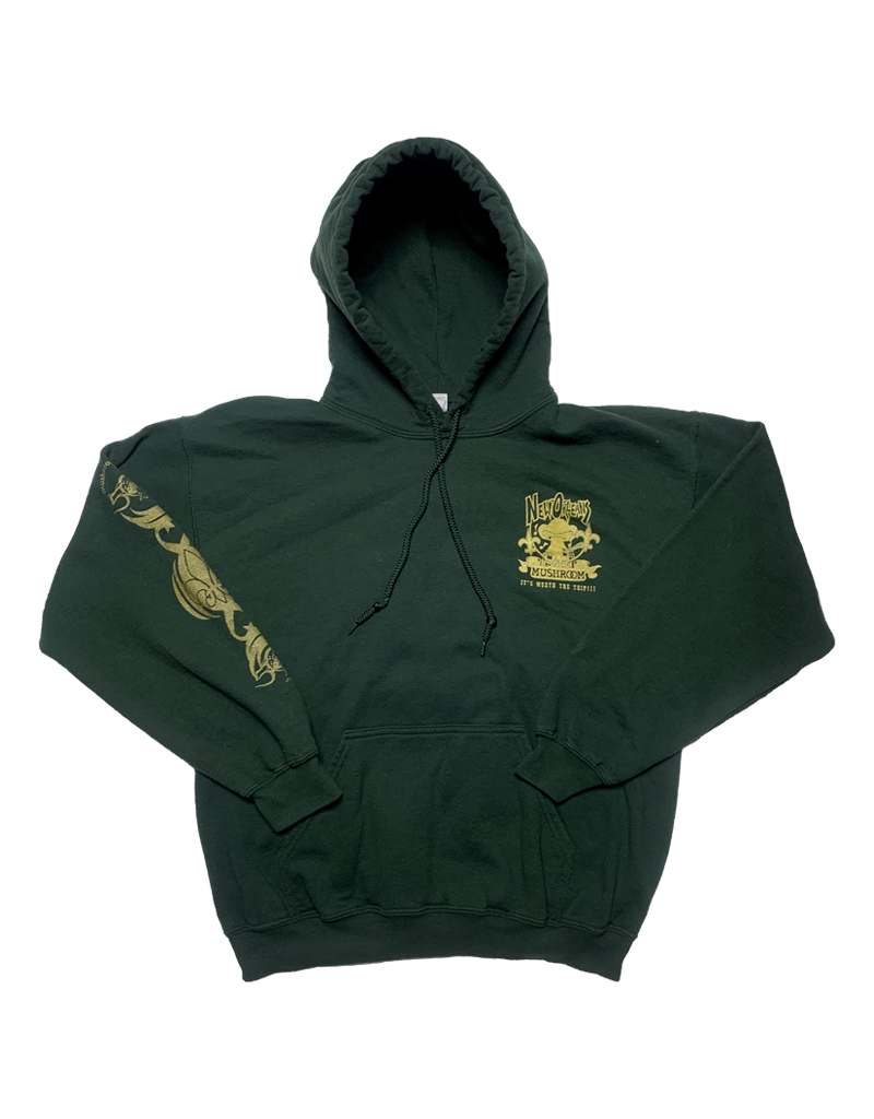 Mushroom Fleur De Lis Pullover Hoodie Forest Green