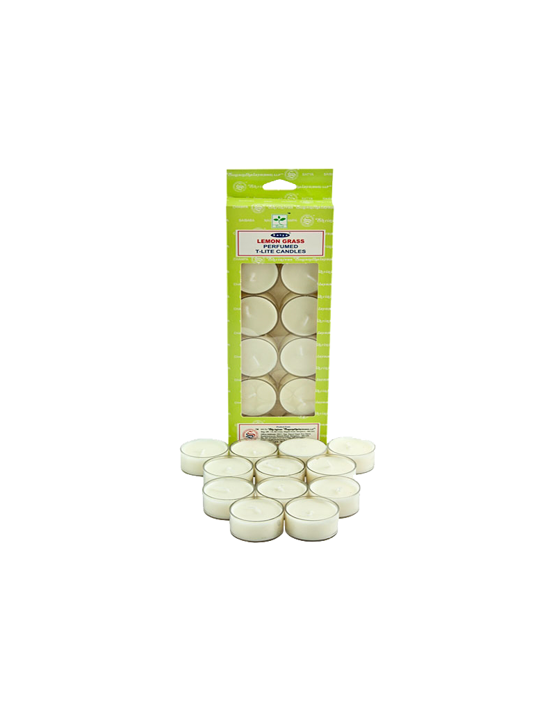 Satya Lemongrass Tea Light Candles 12 Pack