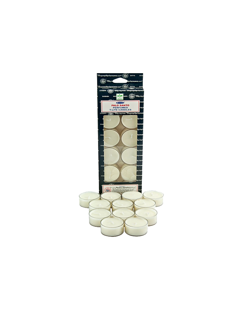 Satya Palo Santo Tea Light Candles 12 Pack