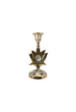 Lotus Brass Candle Stand 6"H