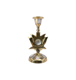 Lotus Brass Candle Stand 6"H