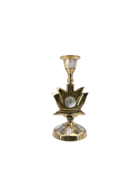 Lotus Brass Candle Stand 6"H