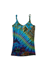 Tie Dye Lycra Tank Top Aqua Rainbow