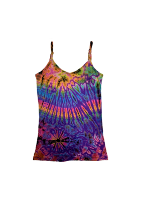 Tie Dye Lycra Tank Top Rainbow Purp