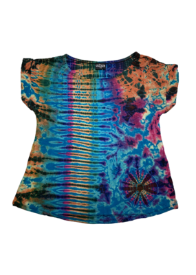 Tie Dye Lycra Top Aqua Rainbow