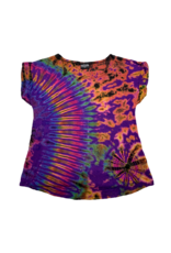 Tie Dye Lycra Top Rainbow Purp