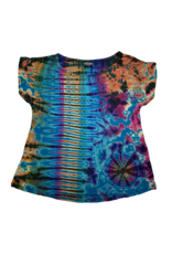 Tie Dye Lycra Top Aqua Rainbow