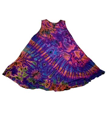 Tie Dye Renee Lycra Dress Rainbow Purp