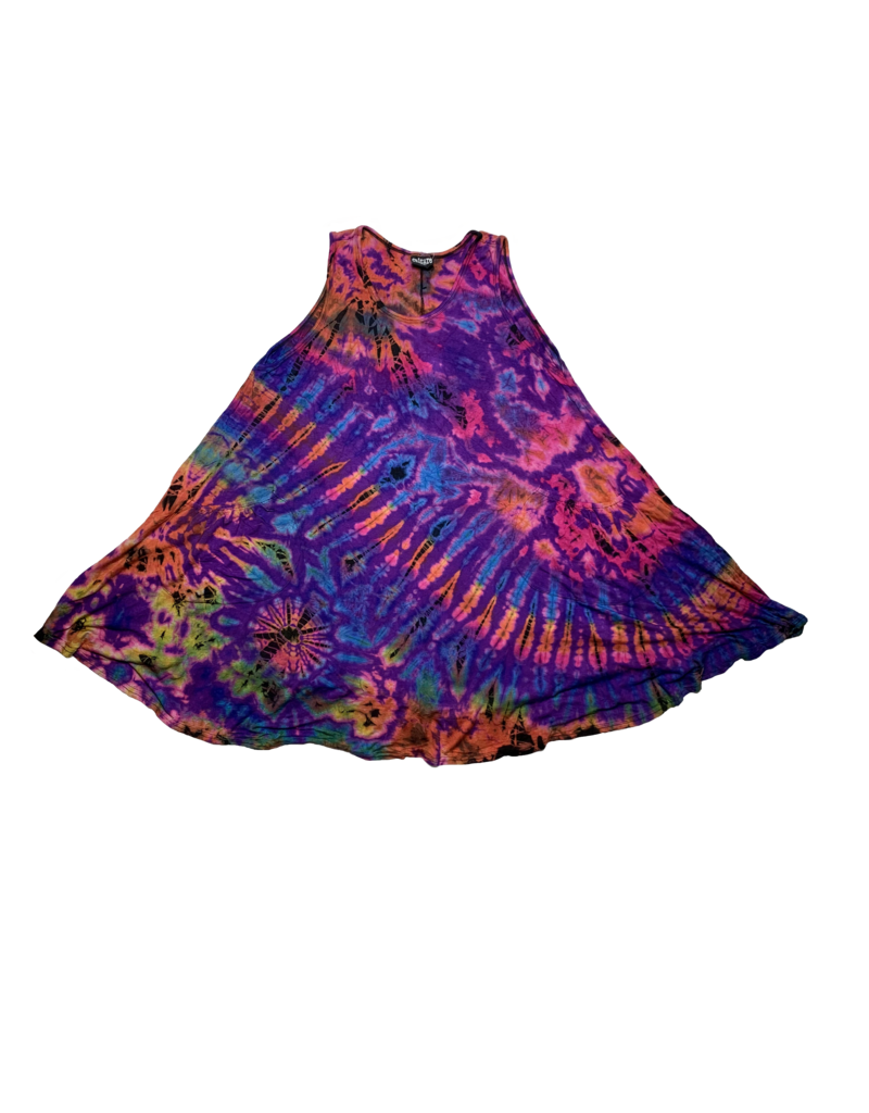 Tie Dye Renee Lycra Dress Rainbow Purp