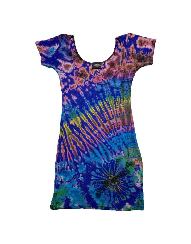 Tie Dye Lycra Club Dress Rainbow Sky