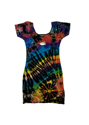 Tie Dye Lycra Club Dress Space Rainbow