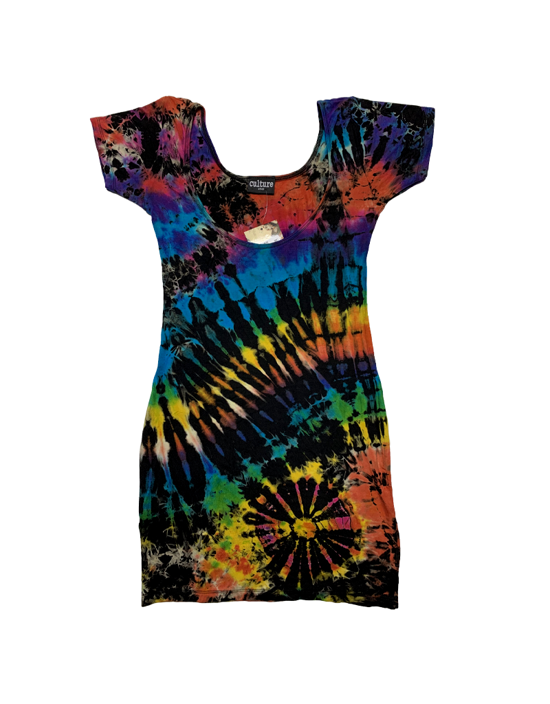 Tie Dye Lycra Club Dress Space Rainbow