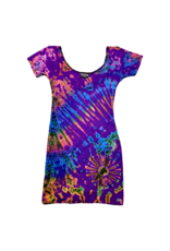 Tie Dye Lycra Club Dress Rainbow Purp