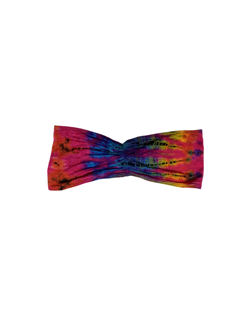 Tie Dye Lycra Tube Top Pink Rainbow