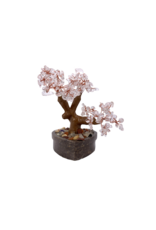 Clear Quartz Bonsai Tree On Heart Shaped Soapstone Base 5.5"H